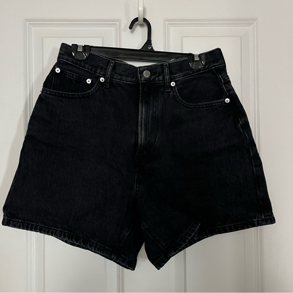 Everlane Black Denim A-Line Shorts